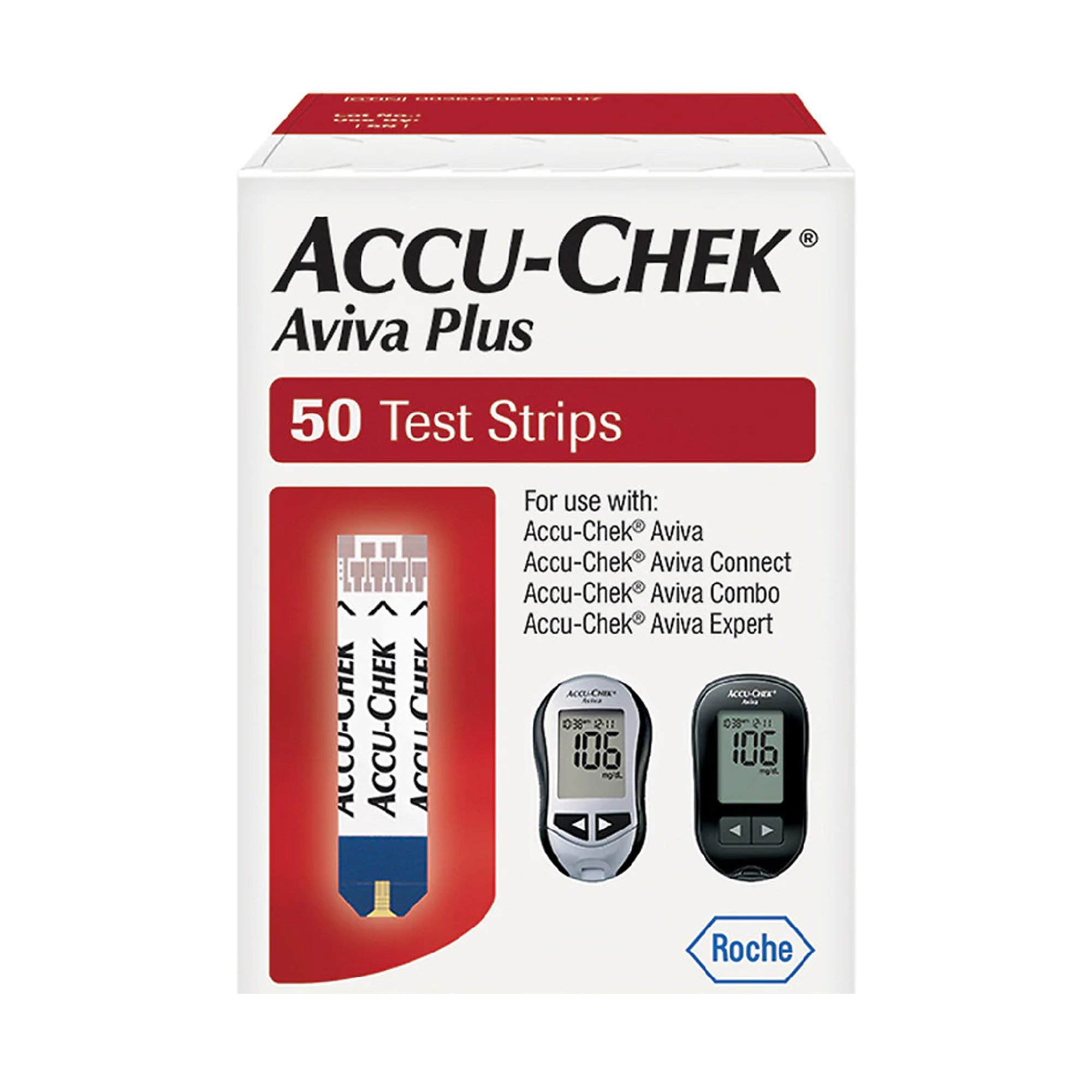 Strips Blood Glucose Test Strips Accu-Chek® Aviva Plus 50 Strips per Box Tiny 0.6 microliter drop For Accu-Chek® Aviva Blood Glucose Meter (50/VL 36VL/CS) by Roche Diagnostics (Boehringer)  ID 06908-2170-01
